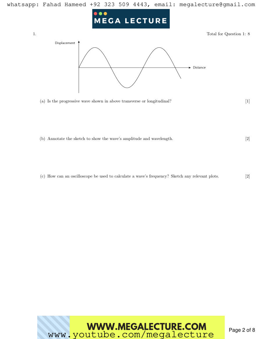 Page 2 of AS Physics Wave Properties Questions — Questions