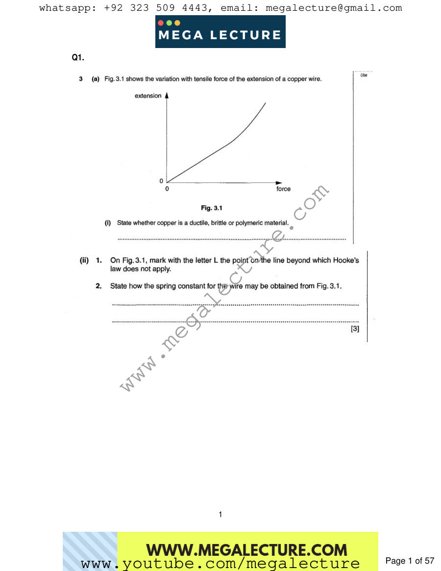 Page 1 of Deforming Solids — Questions