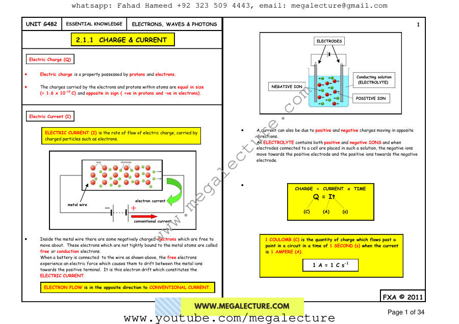 Page 1 of Electricity And Waves Revision Set 2