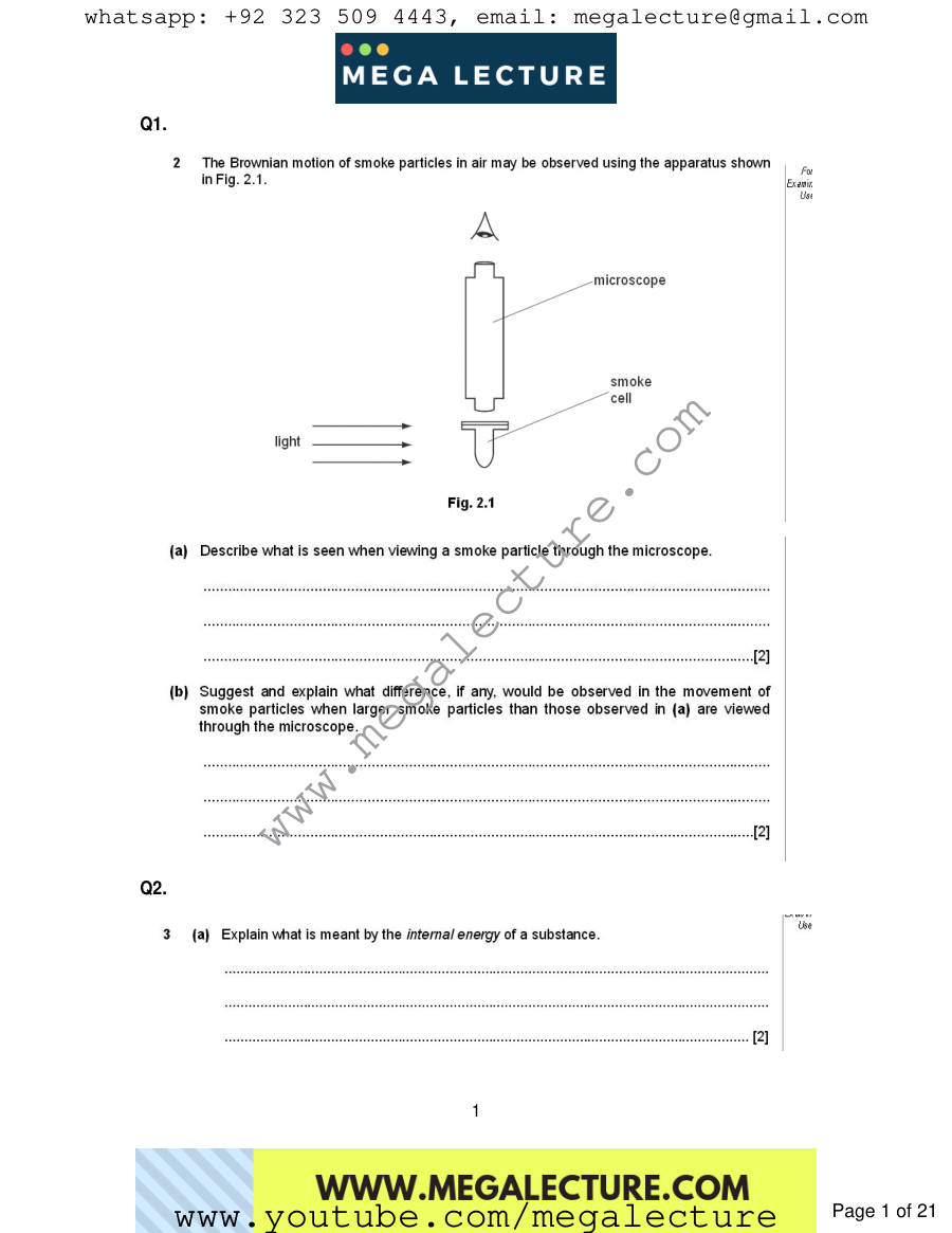 Page 1 of Matter — Questions