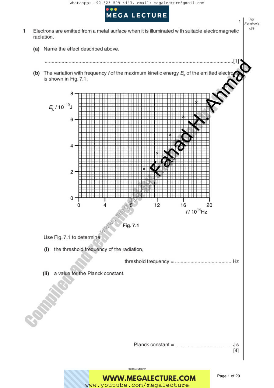 Page 1 of Photons And Photoelectric