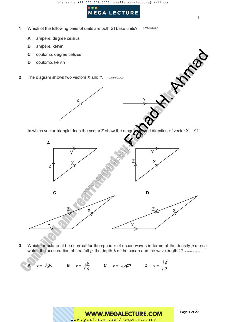 Page 1 of Physical Quantities