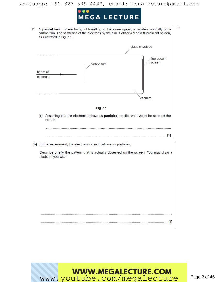 Page 2 of Quantum Physics — Questions
