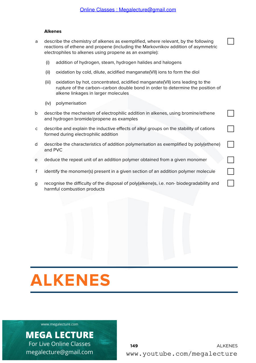 Page 1 of Alkenes Notes