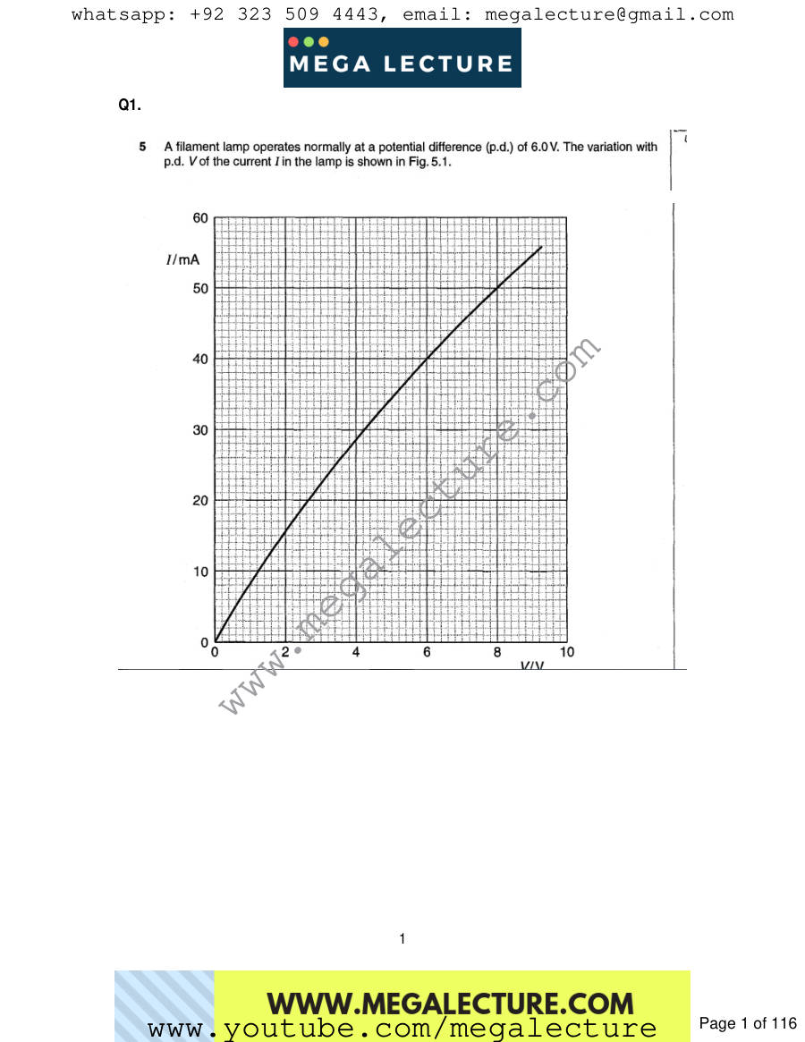 Page 1 of Electricity — Questions