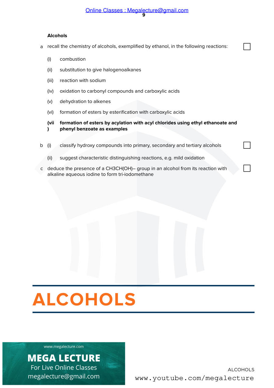 Page 1 of Alcohols Notes