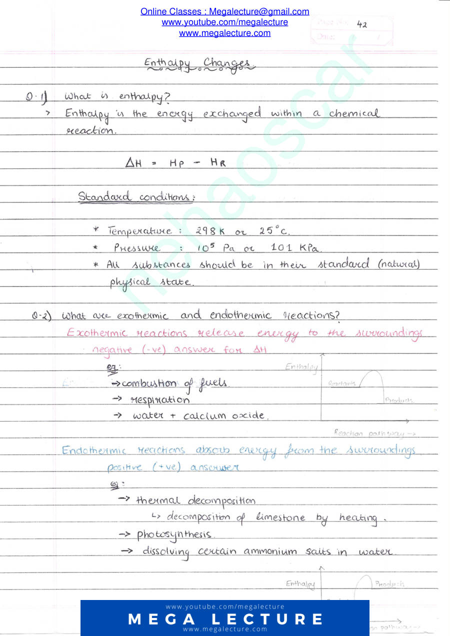Page 1 of Enthalpy Changes