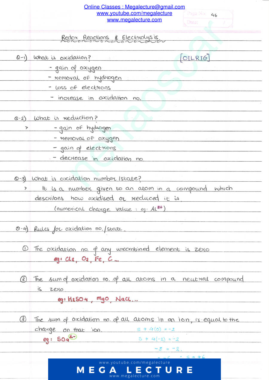 Page 1 of Redox Reactions And Electrolysis