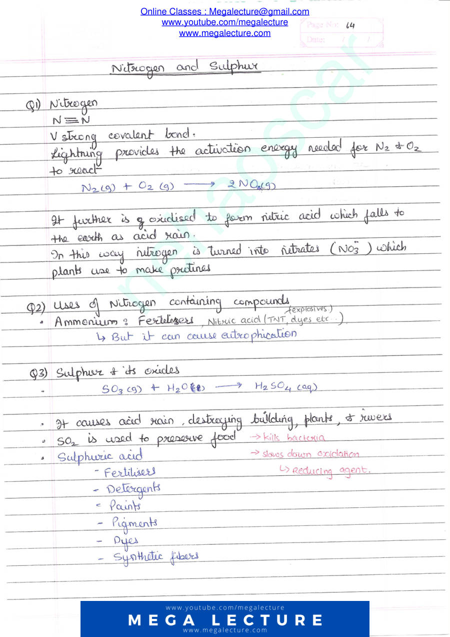Page 1 of Nitrogen And Sulphur