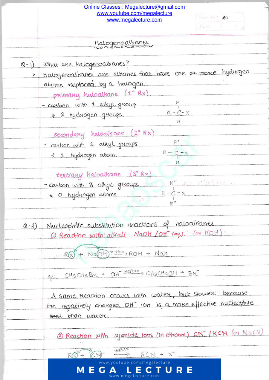 Page 1 of Halogenoalkanes