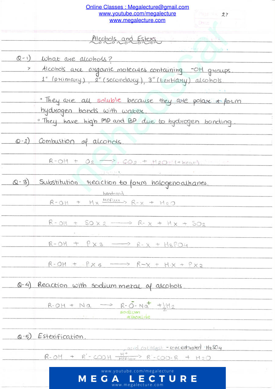 Page 1 of Alcohols And Esters