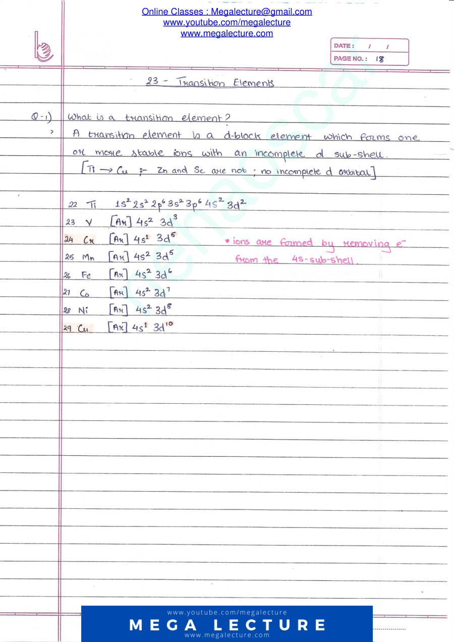 Page 1 of Transition Elements