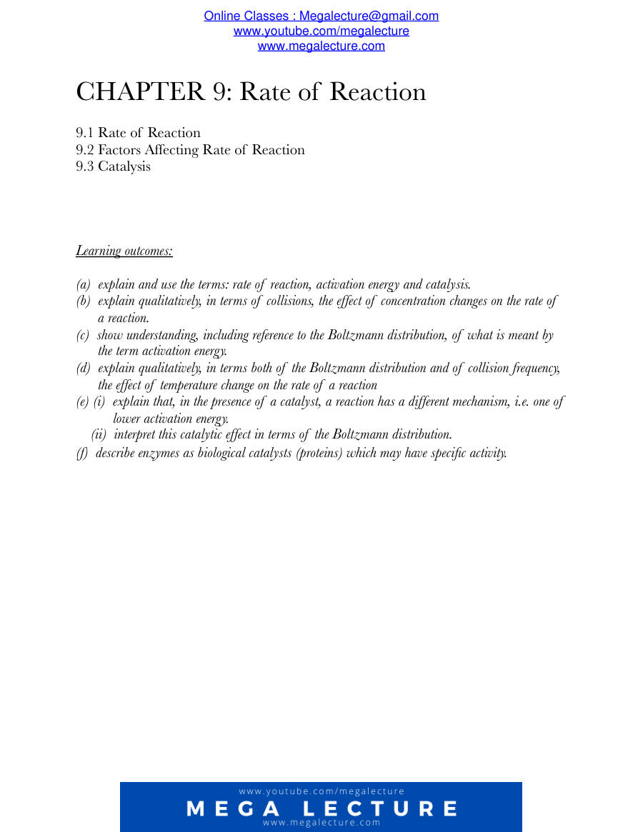 Page 1 of Rate Of Reaction