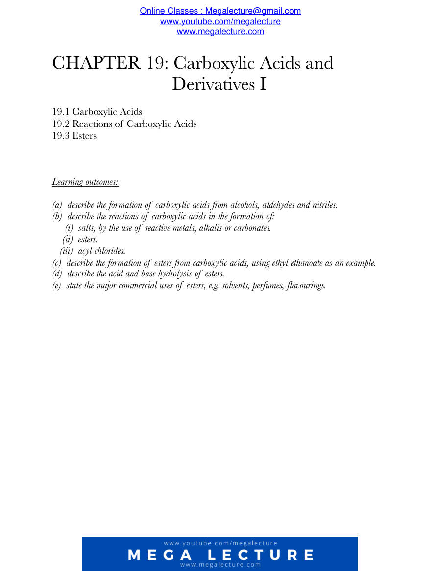 Page 1 of Carboxylic Acids And Derivatives I