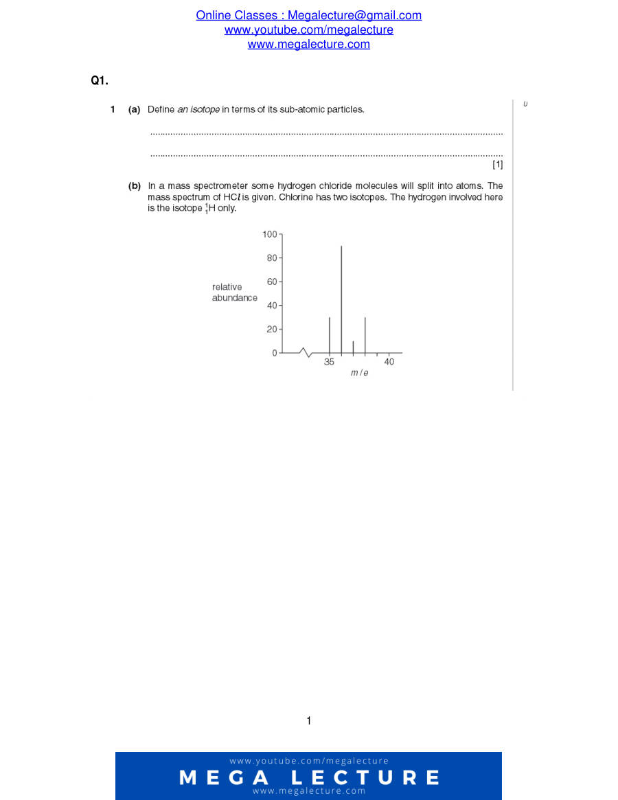 Page 1 of Atomic Structure — Questions