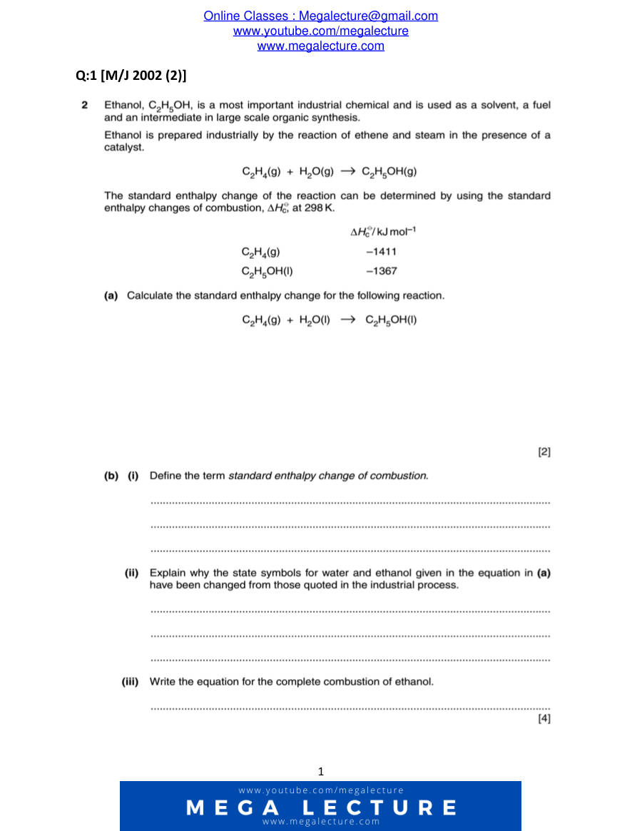 Page 1 of Energy Changes — Questions
