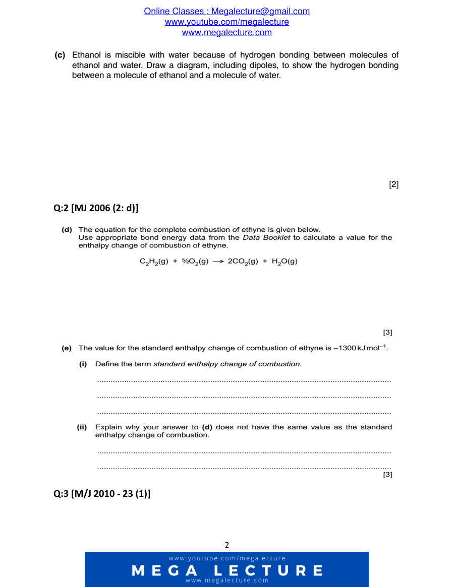 Page 2 of Energy Changes — Questions