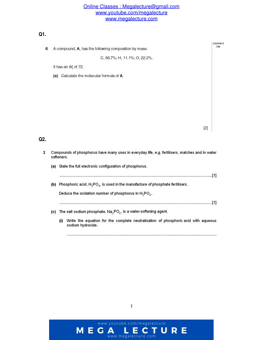 Page 1 of Moles — Questions