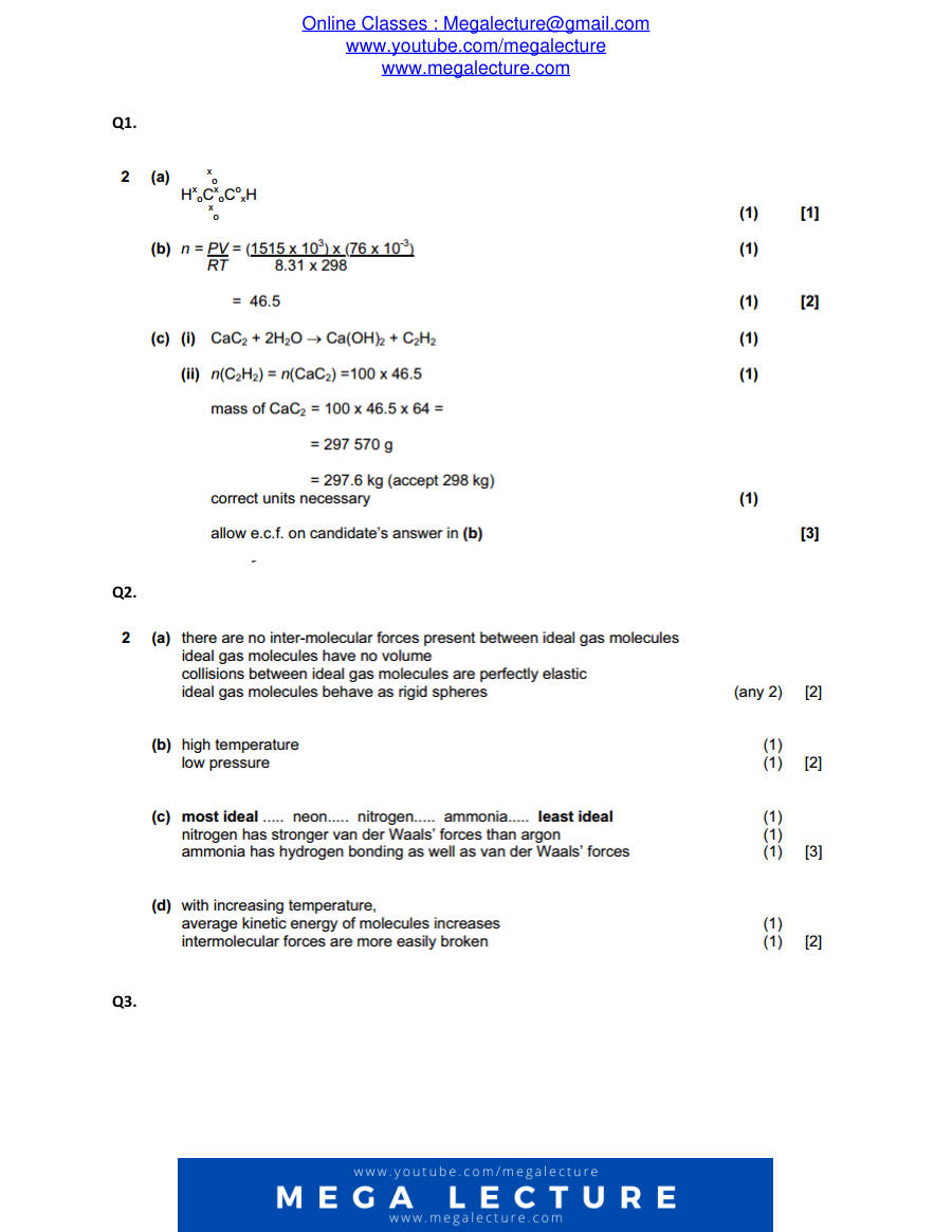 Page 1 of States Of Matter Marking Scheme