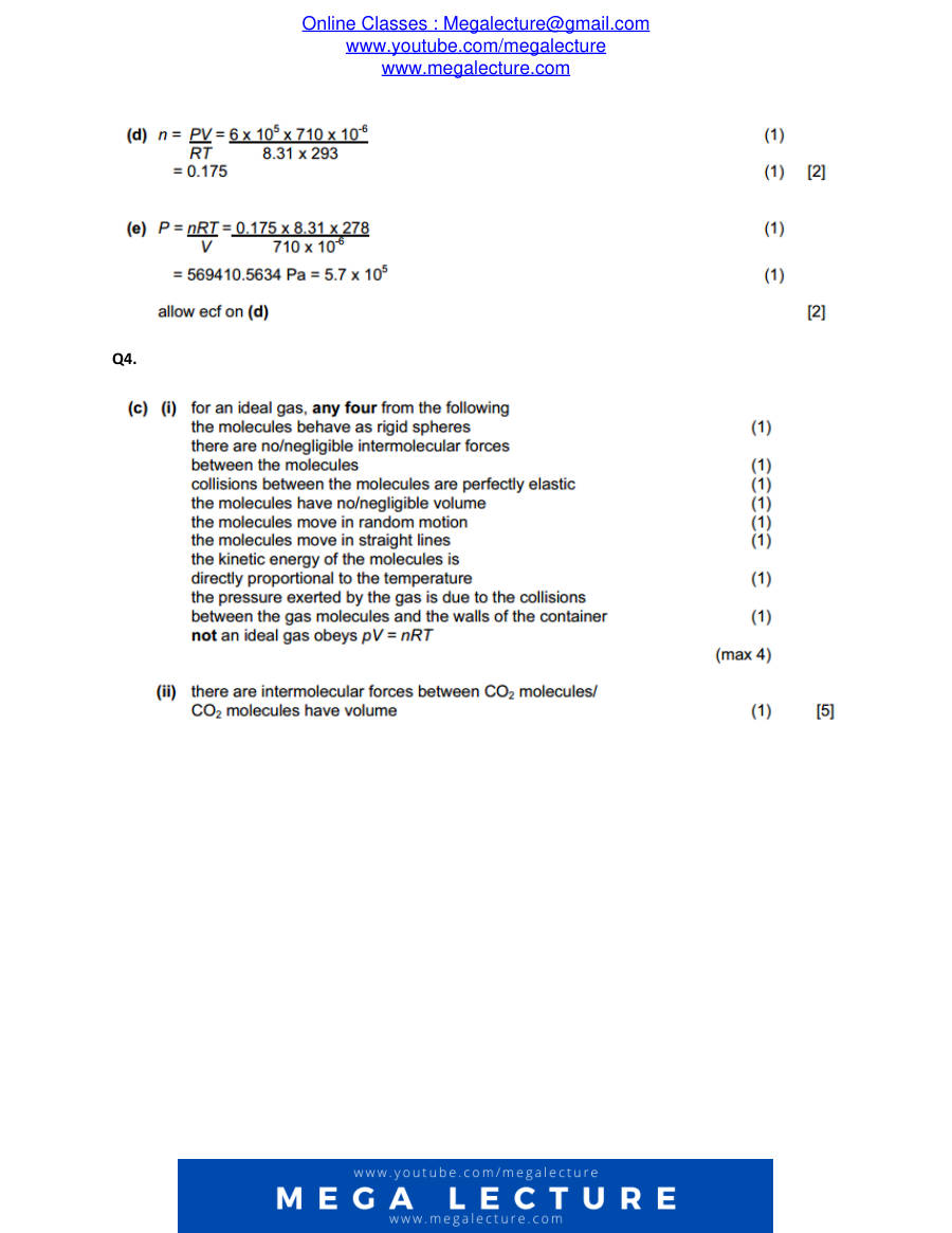 Page 2 of States Of Matter Marking Scheme