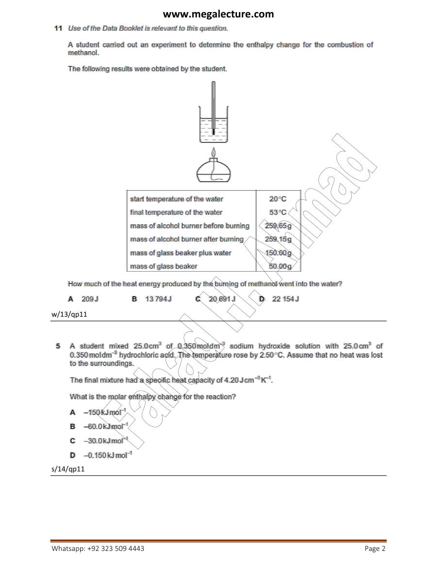 Page 2 of Energetics McT — Worksheet