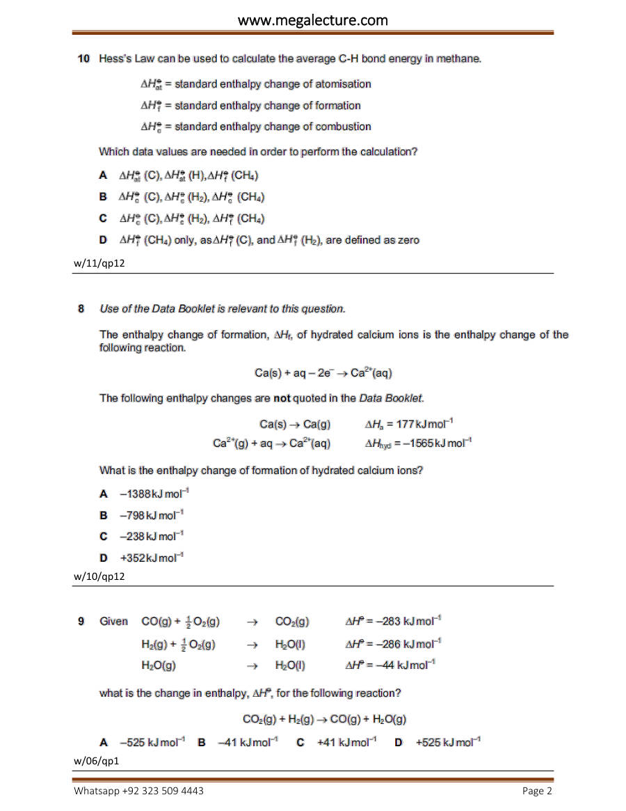Page 2 of Drawing Hess Cycle — Worksheet