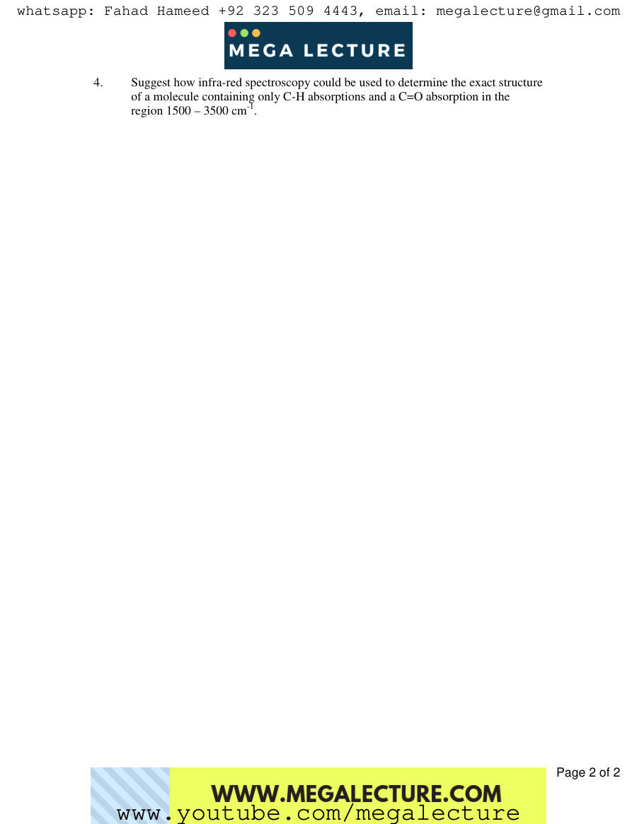Page 2 of Exercise Analytical Techniques — Worksheet