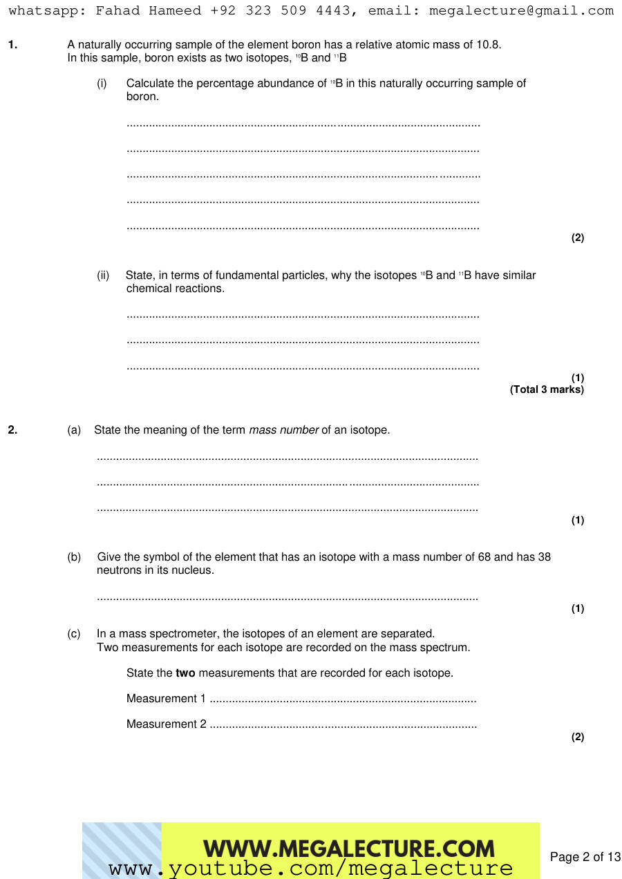 Page 2 of Notes — Worksheet