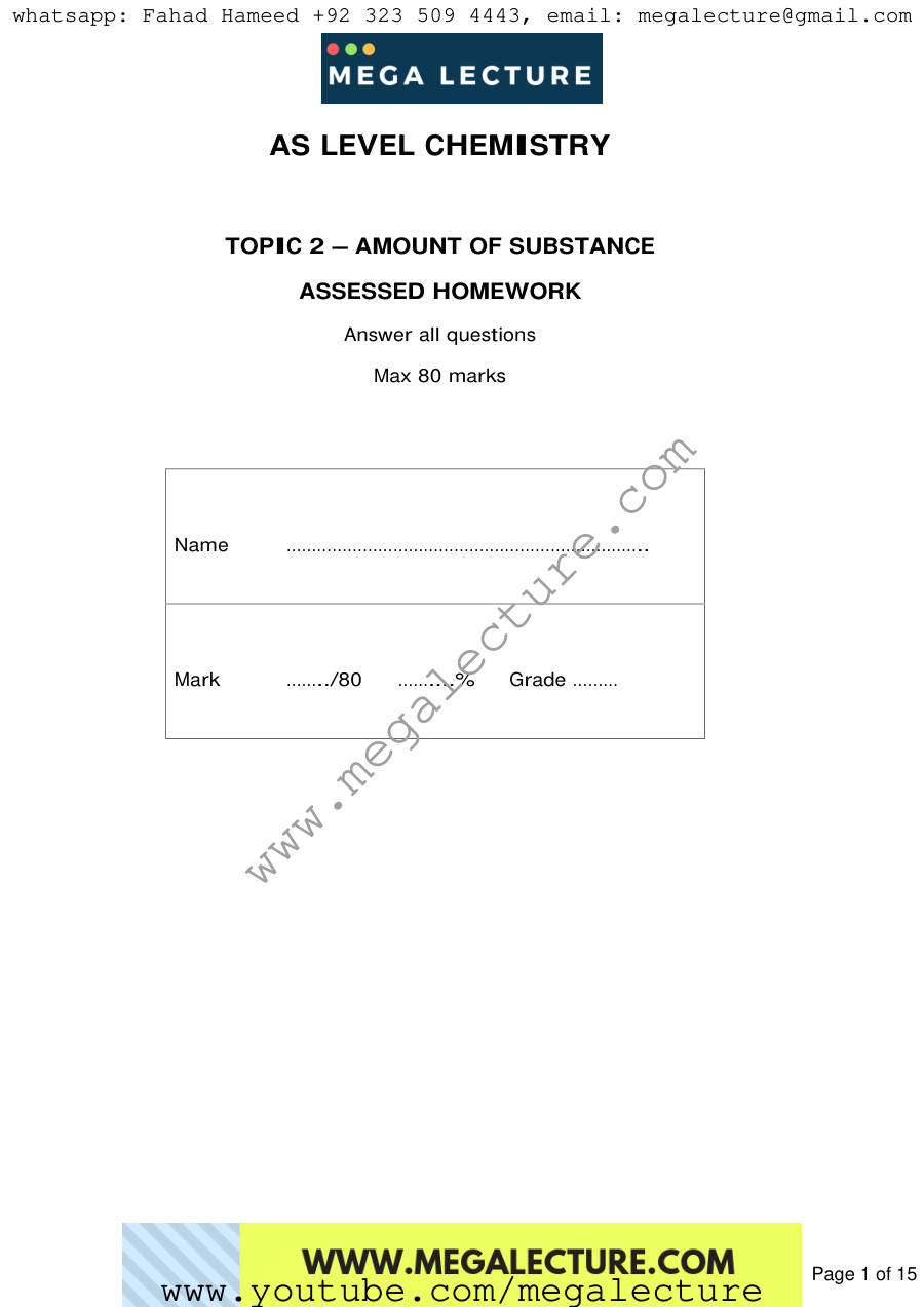 Page 1 of Notes — Worksheet