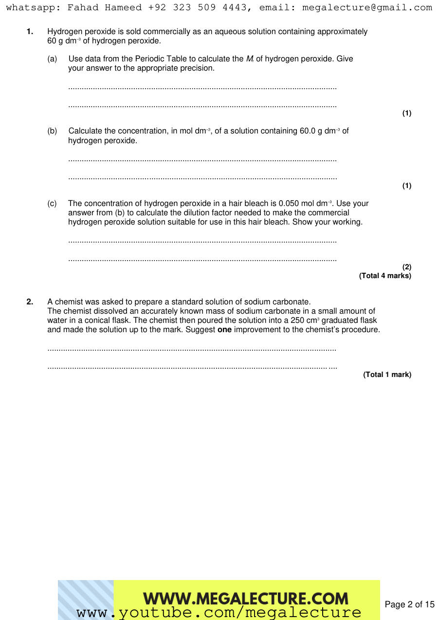 Page 2 of Notes — Worksheet