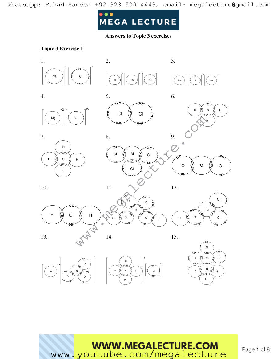 Page 1 of To Exercises — Answers
