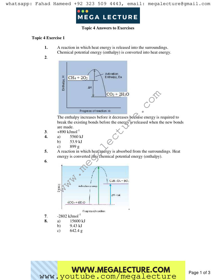 Page 1 of To Exercises — Answers