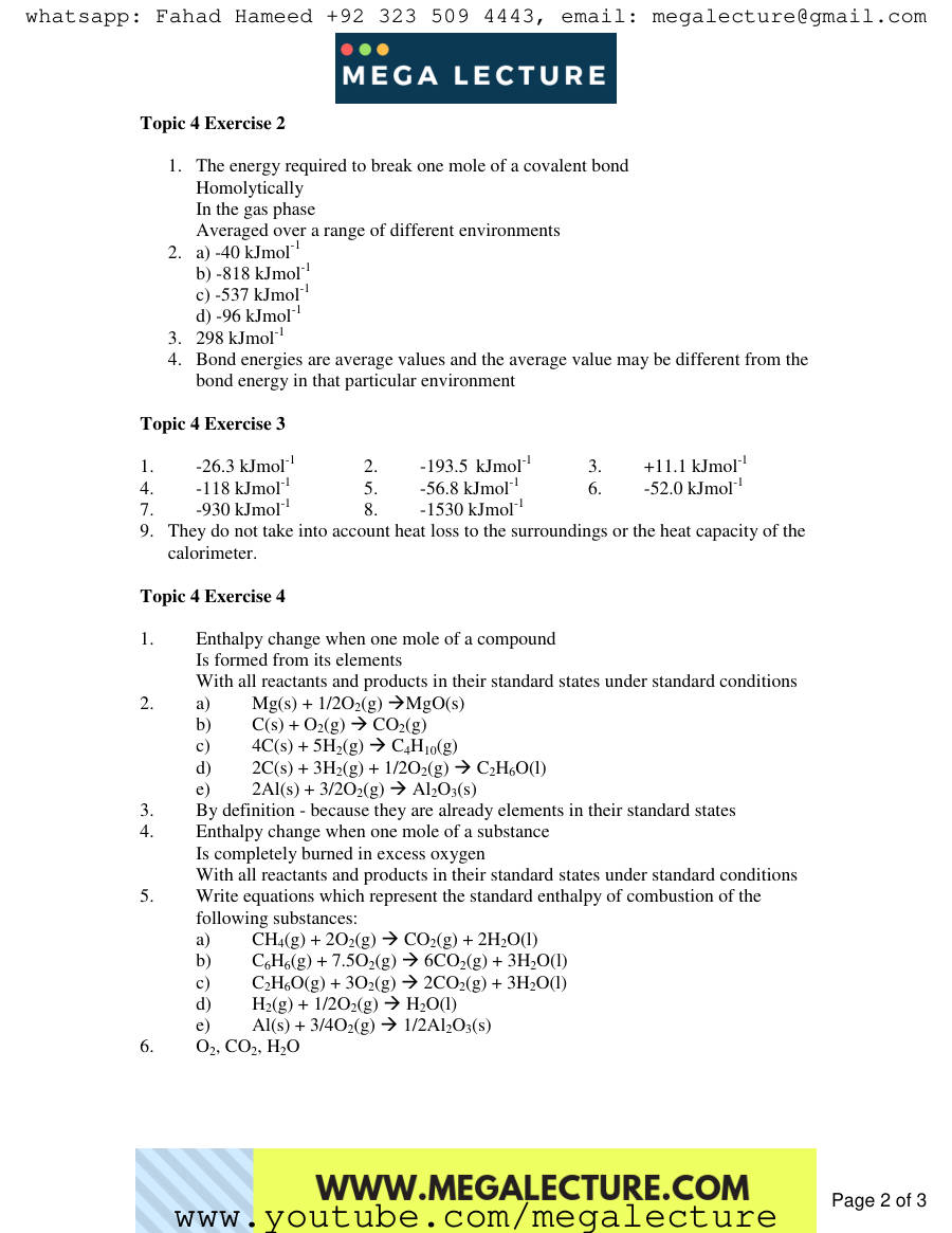 Page 2 of To Exercises — Answers