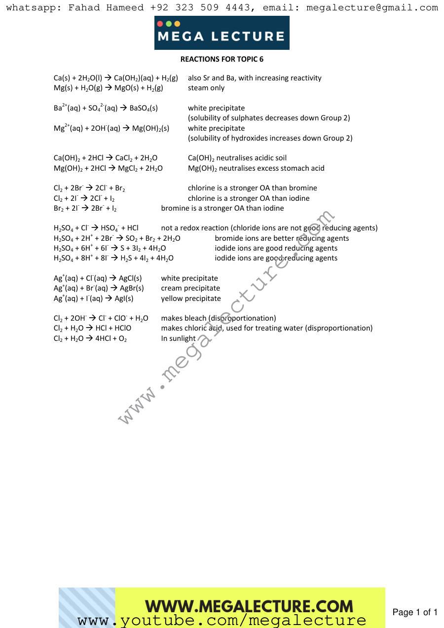 Page 1 of Reactions For