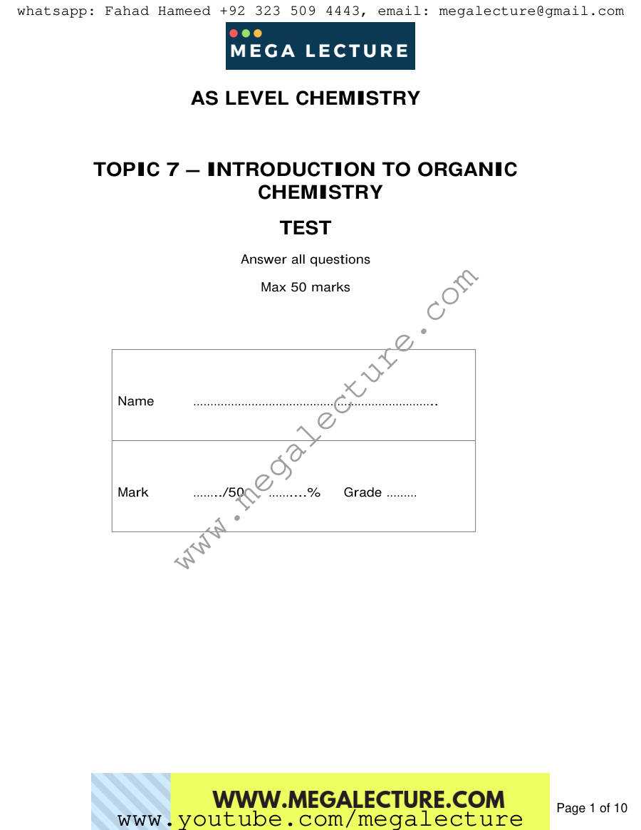 Page 1 of Notes — Worksheet