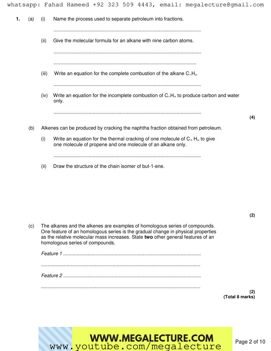 Page 2 of Notes — Worksheet