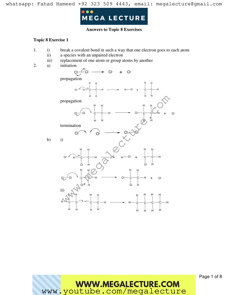 Page 1 of To Exercises — Answers