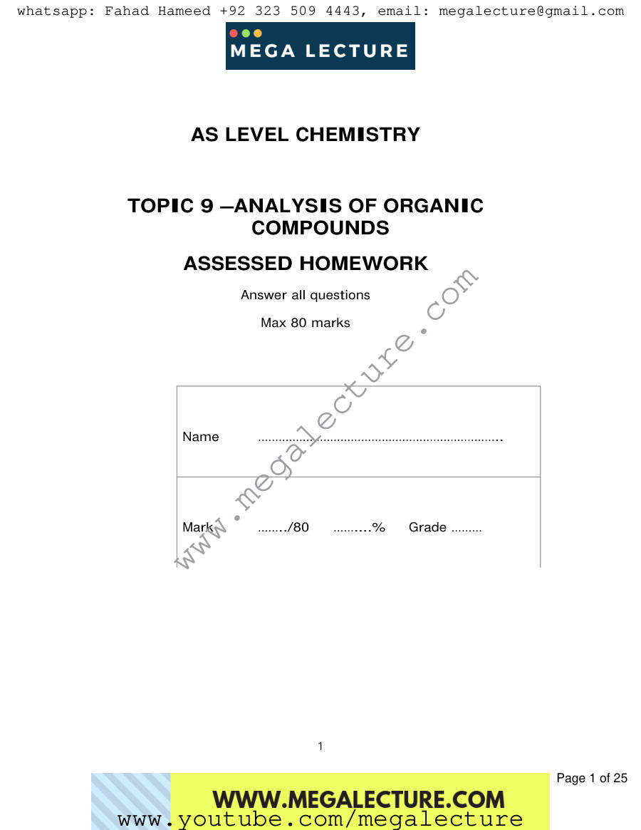 Page 1 of Notes — Worksheet