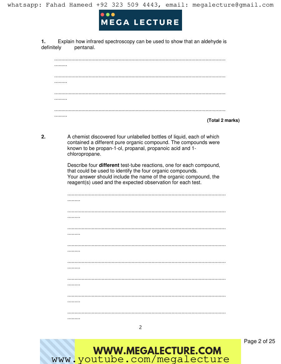 Page 2 of Notes — Worksheet