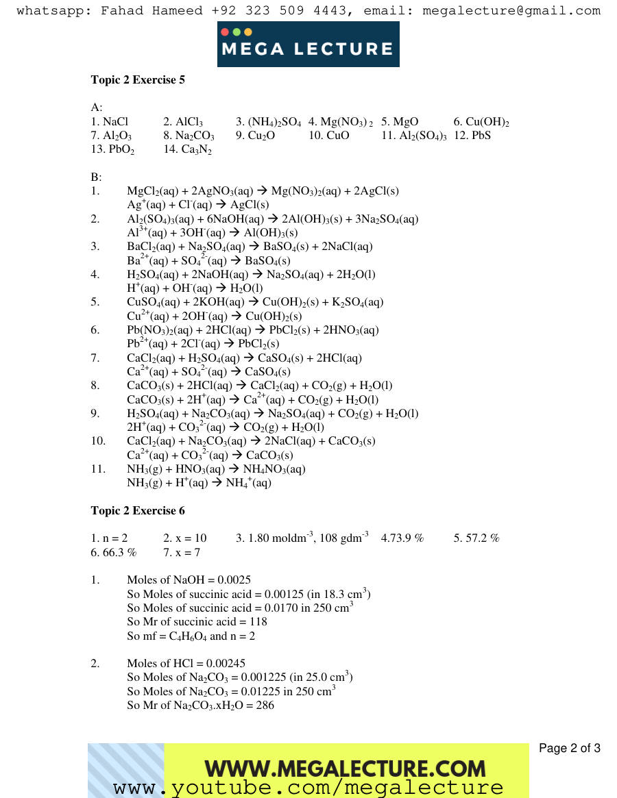 Page 2 of To Exercises 2 — Answers