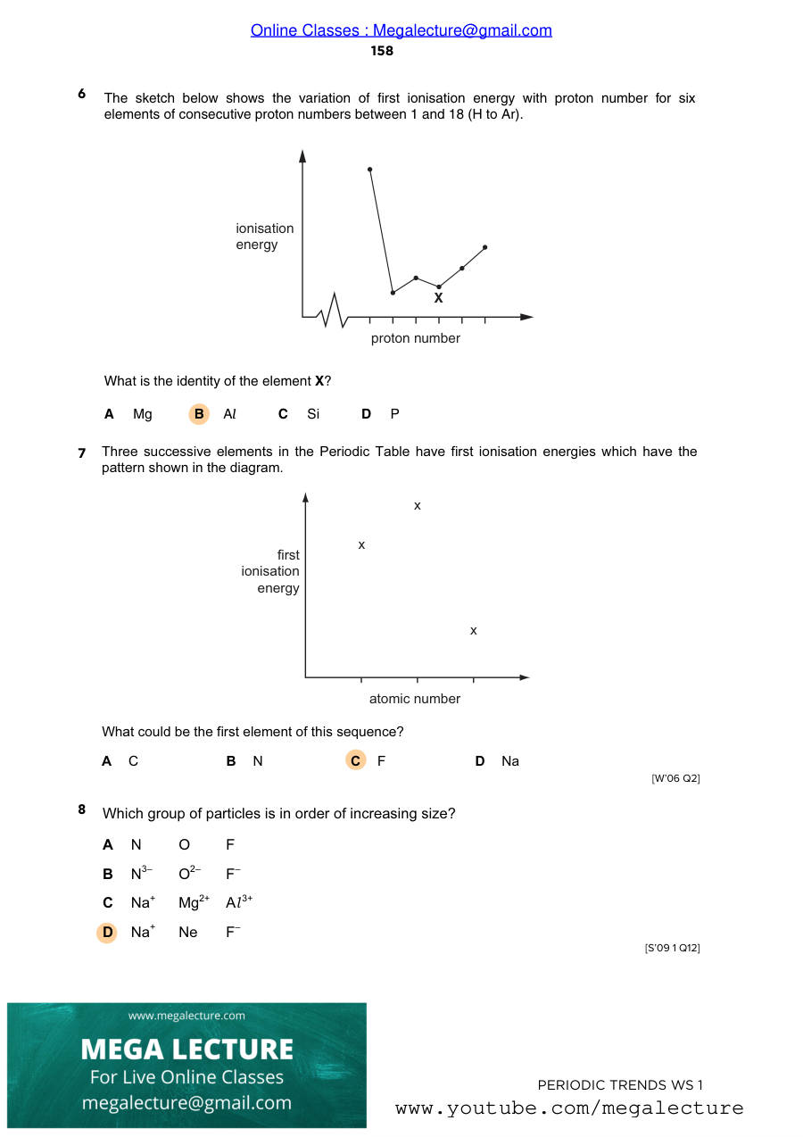 Page 2 of Periodic Trends — Answers