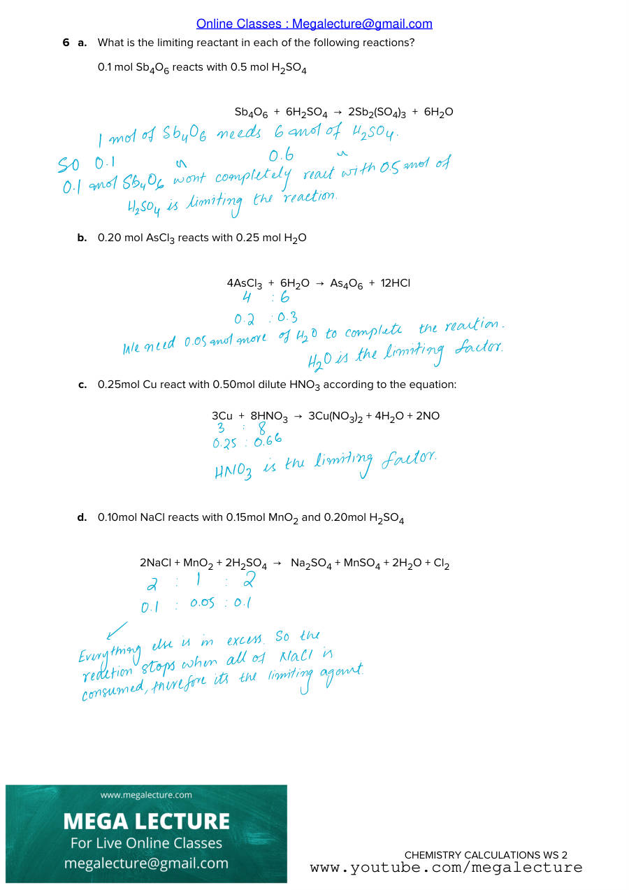 Page 2 of Moles And Mass — Answers