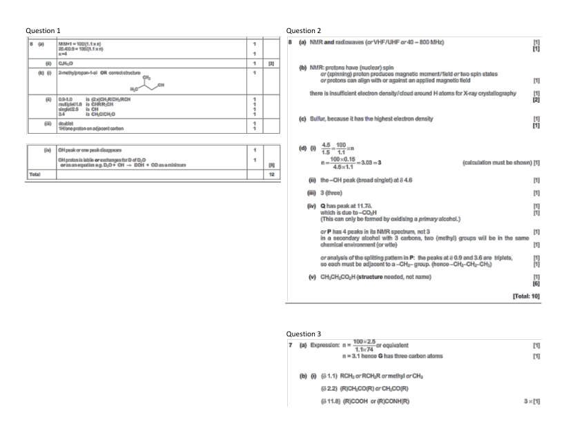 Page 1 of Marking scheme