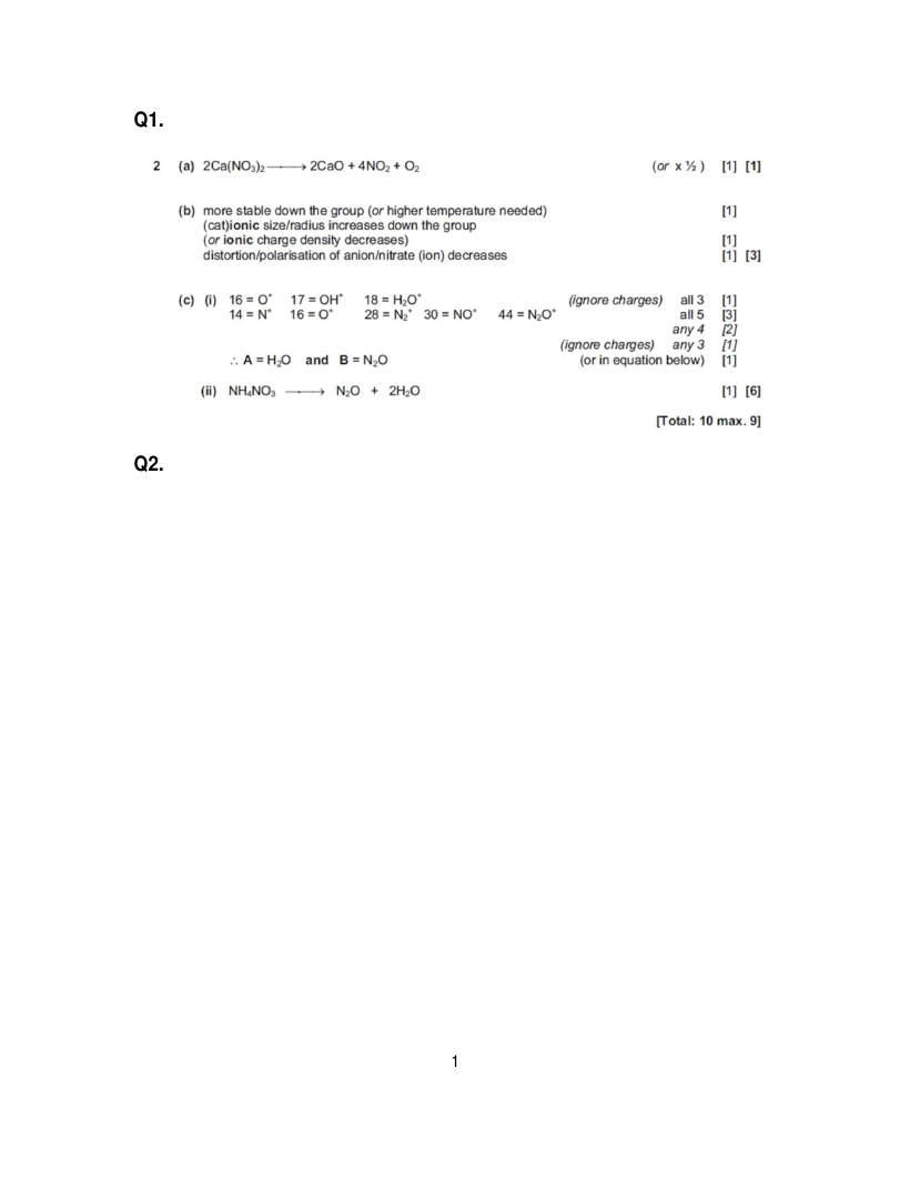 Page 1 of Marking scheme
