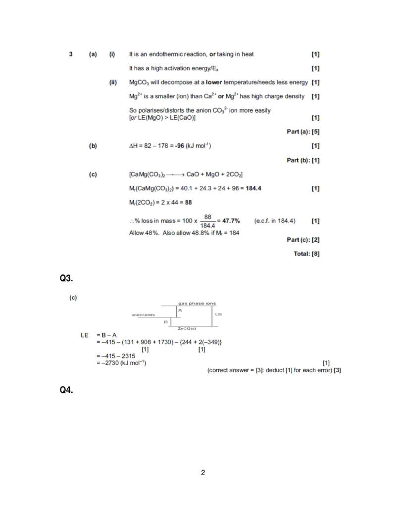 Page 2 of Marking scheme