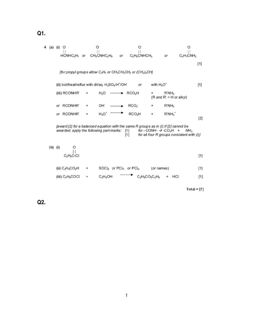 Page 1 of Marking scheme