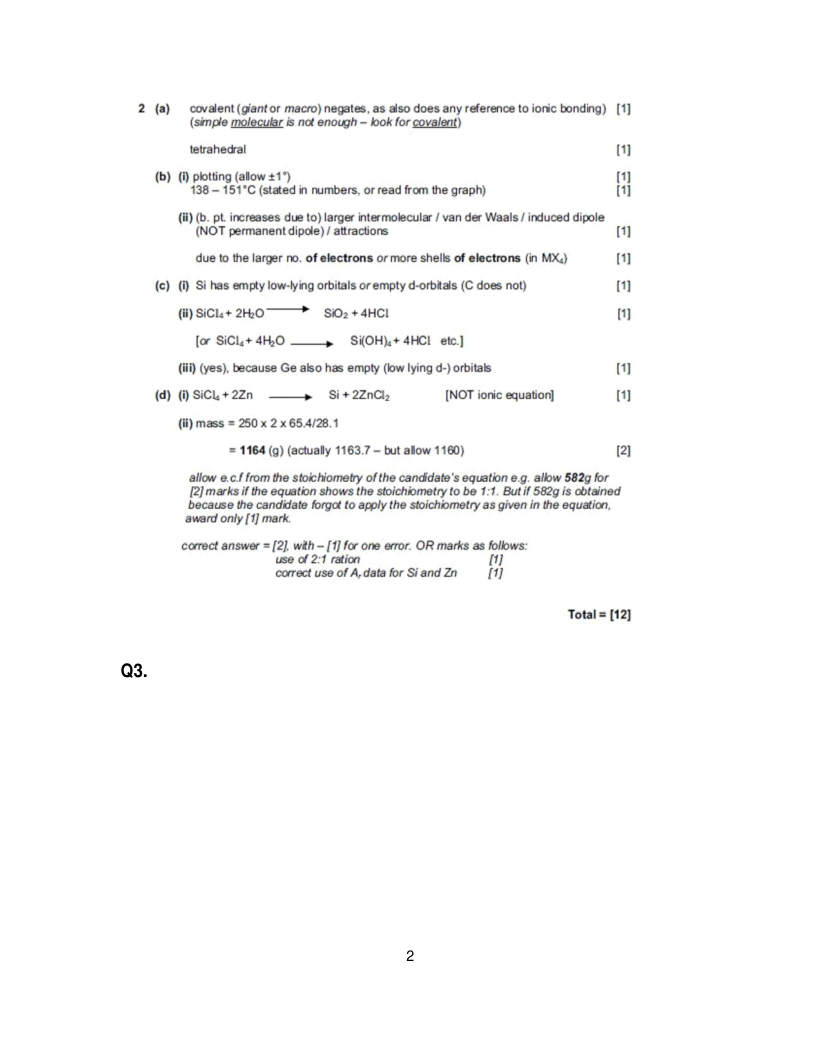 Page 2 of Marking scheme