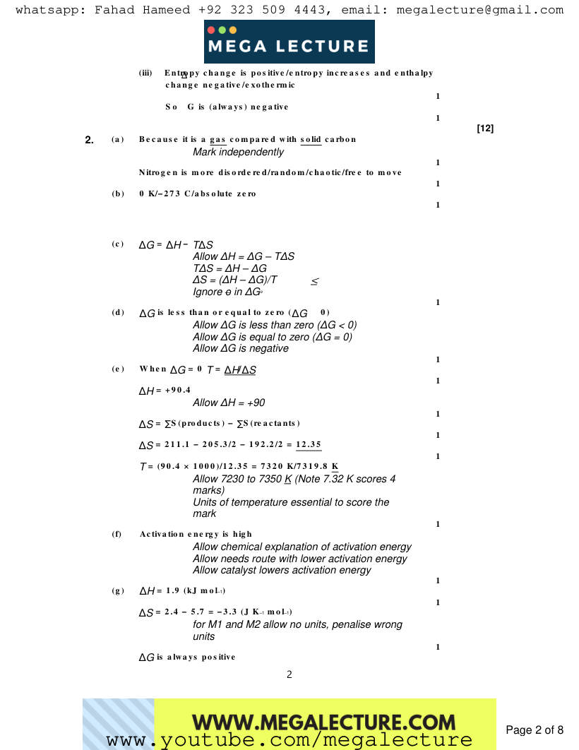 Page 2 of Marking scheme