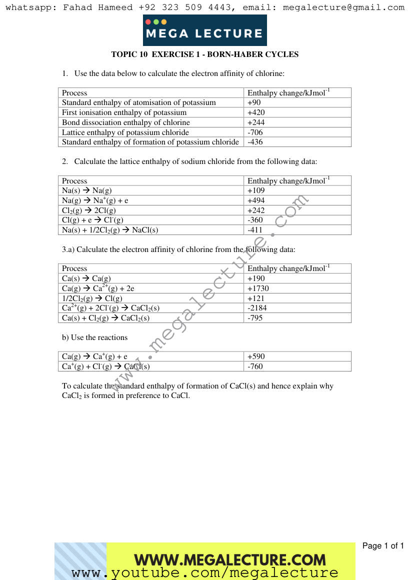 Page 1 of Exercise