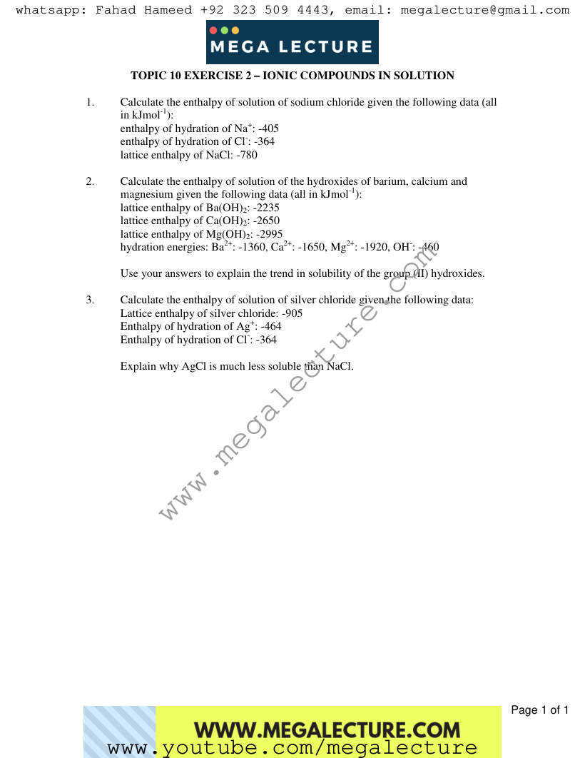 Page 1 of Exercise